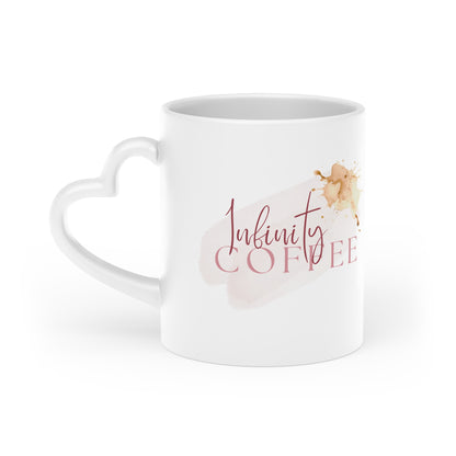 Heart-Shaped Romantic Watercolor "Infinity Coffee" Quote Gift Mug (11 oz)
