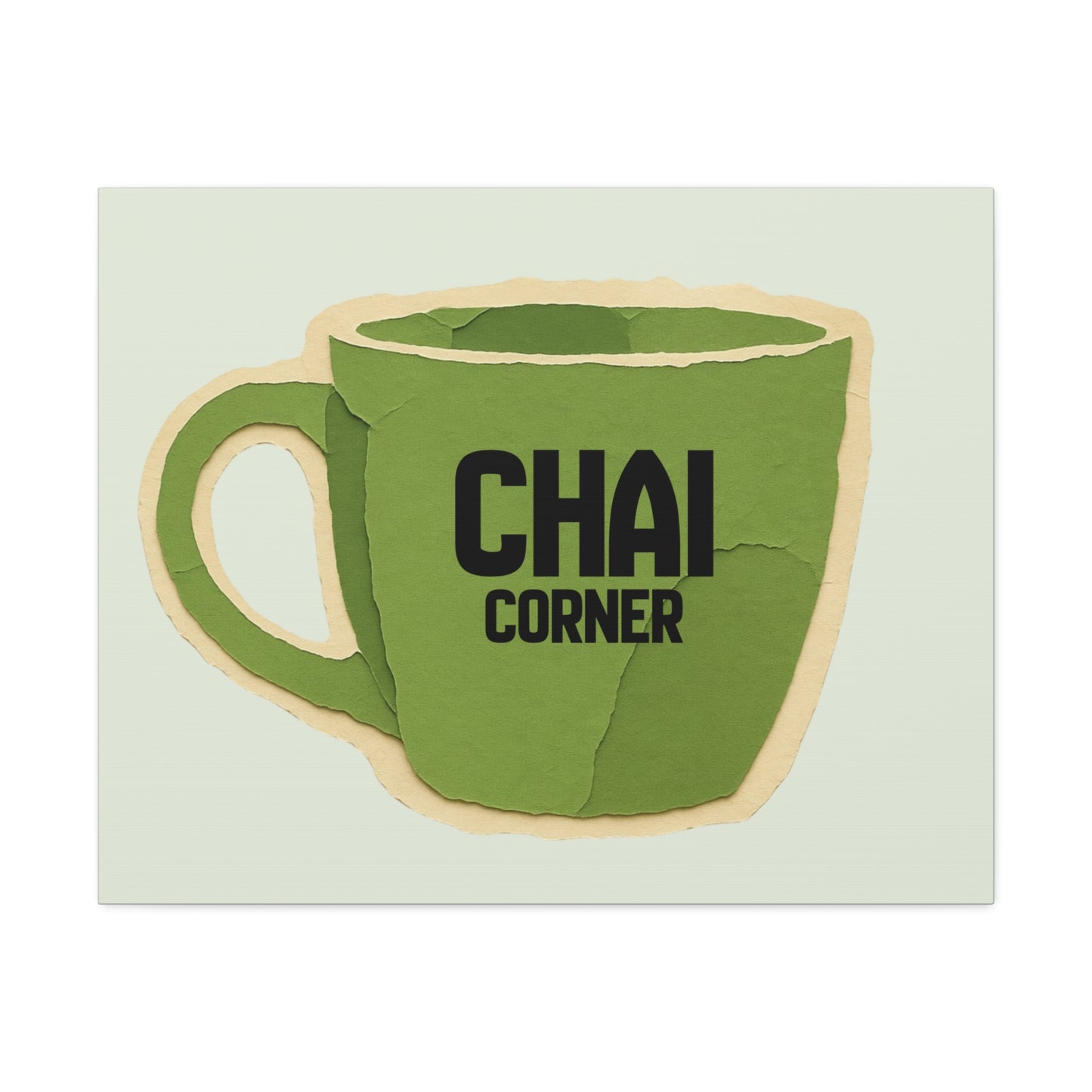 Chai Corner Canvas Art Green Wall Decor