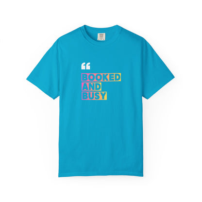 Booked and Busy Graphic Cotton Tee for Book Lovers