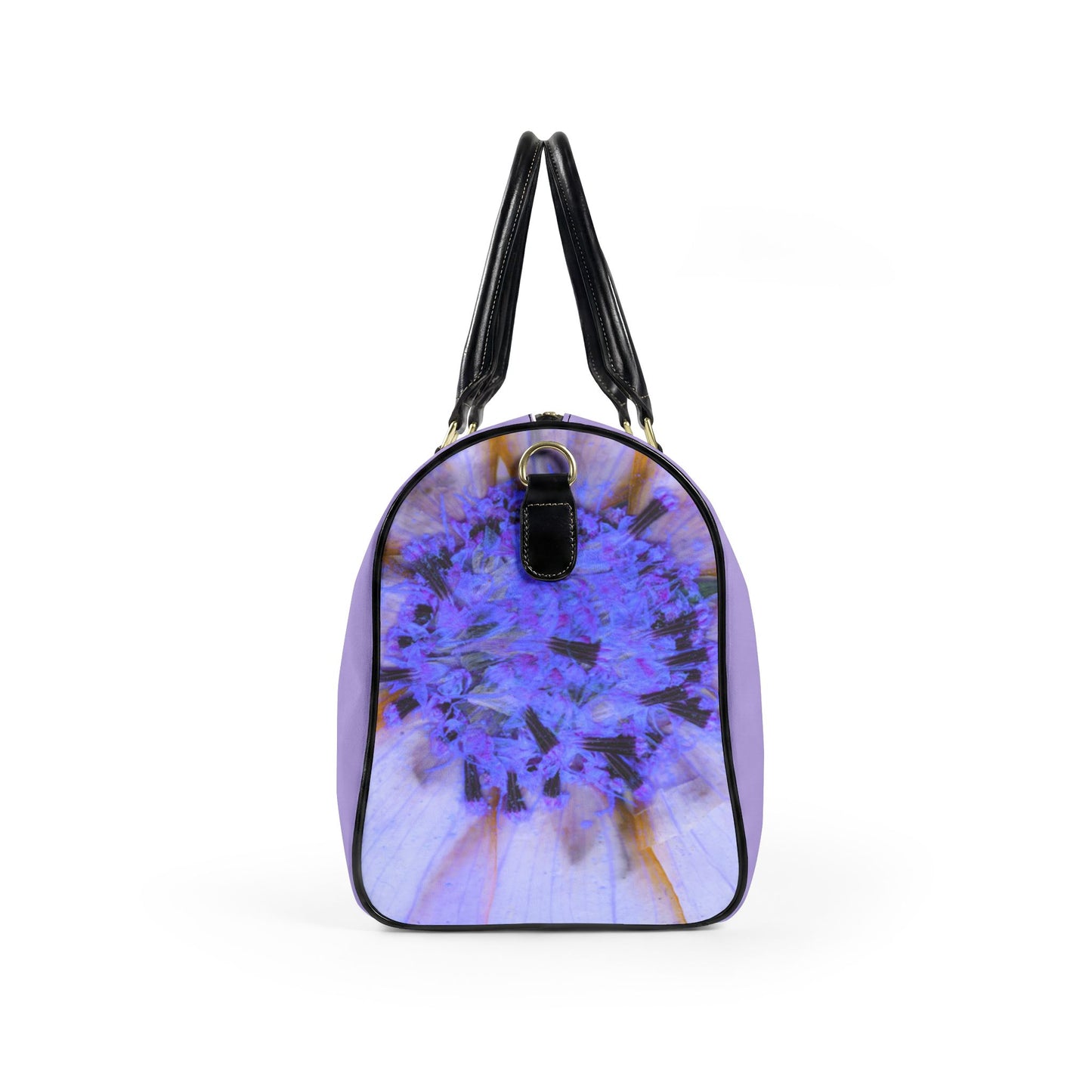 Lavender Floral Leather Travel Bag –Duffel