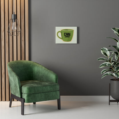 Chai Corner Canvas Art Green Wall Decor