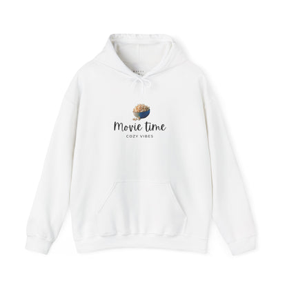 Movie Time Hoodie — Cozy Popcorn Graphic Sweatshirt