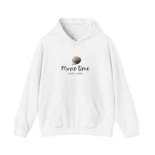 Movie Time Hoodie — Cozy Popcorn Graphic Sweatshirt
