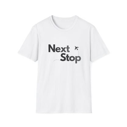 Next Stop Minimal Plane Black Graphic Tee for Travelers