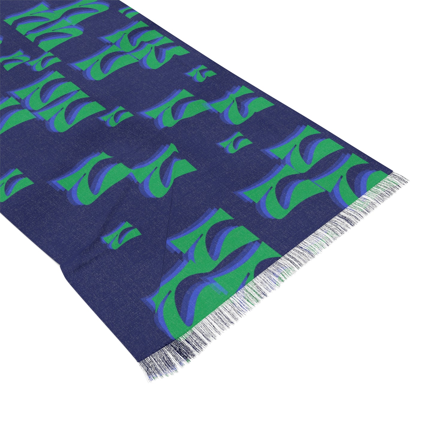 Blue & Teal Lightweight Flame Pattern Scarf