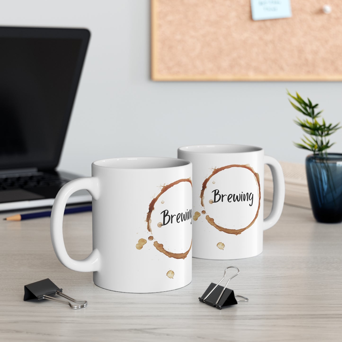 Brewing Coffee Ring Mug - Ceramic (11oz & 15oz)