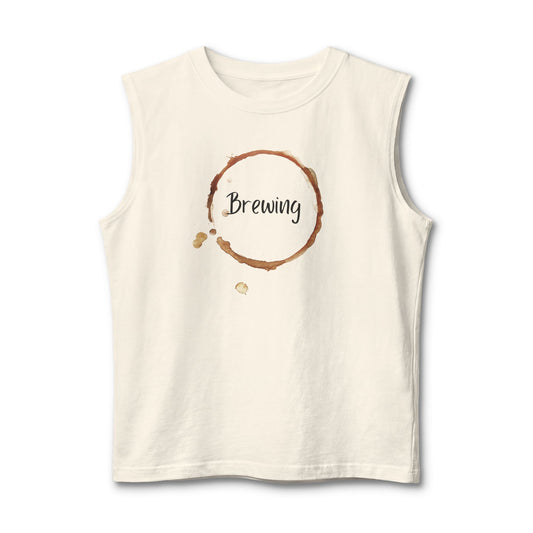 Brewing Coffee Ring Muscle Tank Coffee Lover Tee