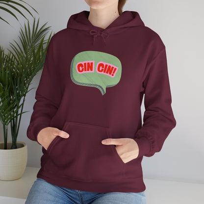 Cin Cin! Speech Bubble Hoodie Italian Cheers Graphic Sweatshirt