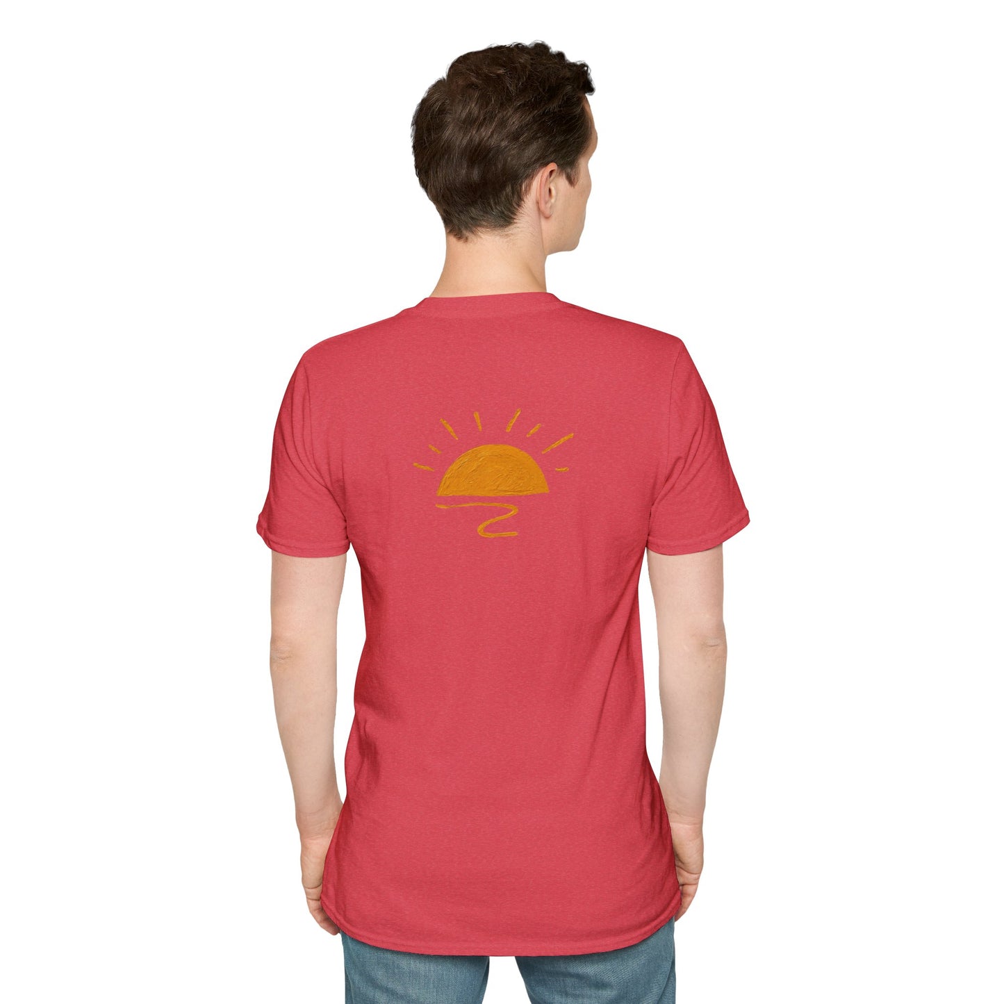 Living the Moment T-Shirt — Sun on the back, Beach Relaxed Tee