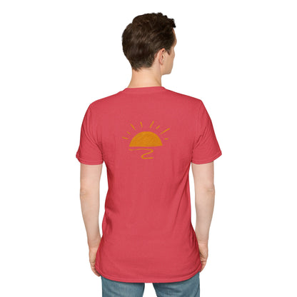 Living the Moment T-Shirt — Sun on the back, Beach Relaxed Tee