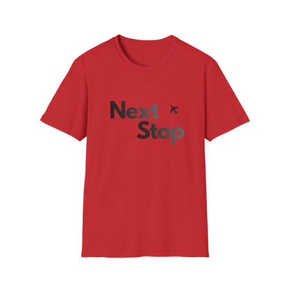 Next Stop Minimal Plane Black Graphic Tee for Travelers