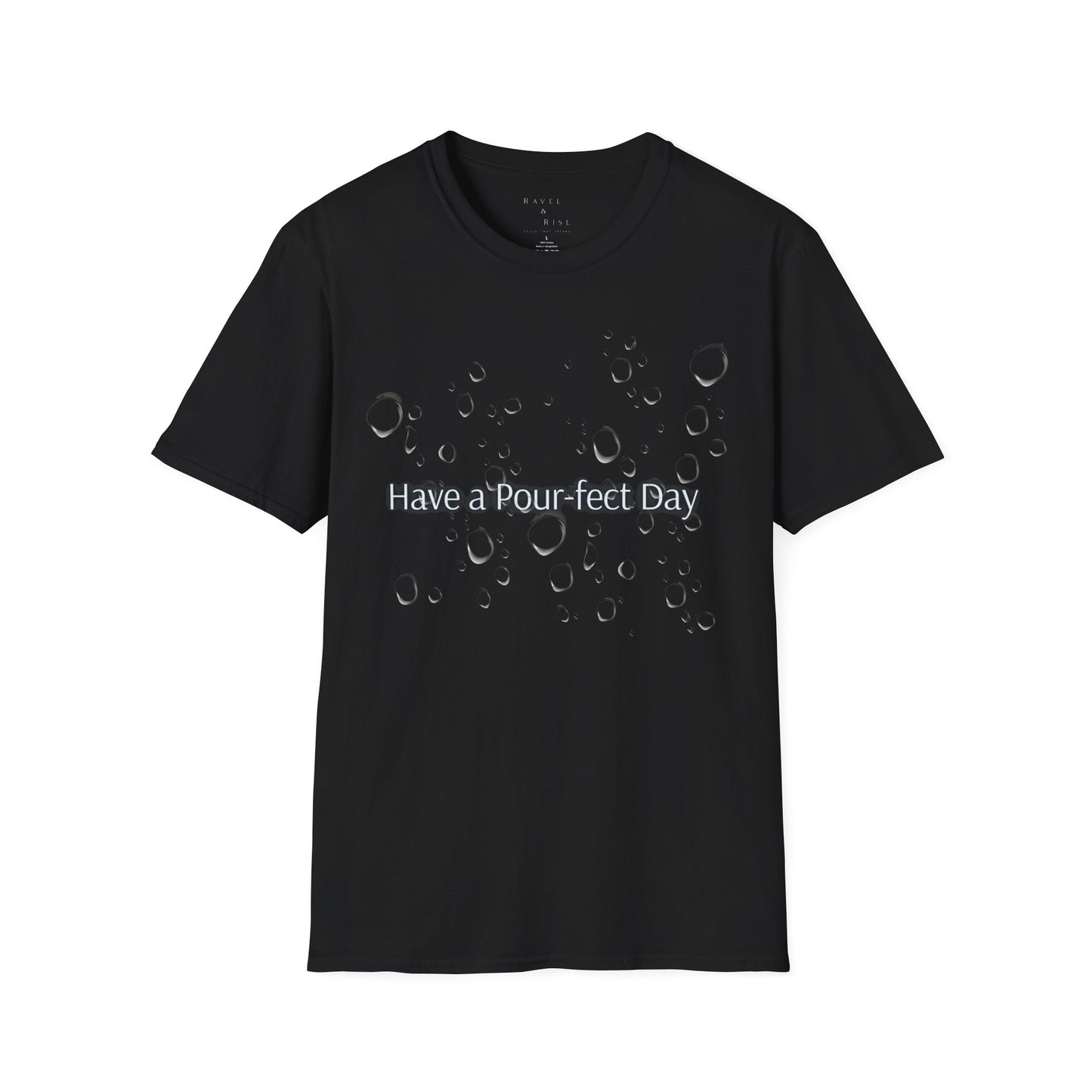 T-Shirt — 'Have a Pour-fect Day' Moon Bubble Graphic
