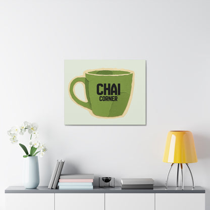Chai Corner Canvas Art Green Wall Decor