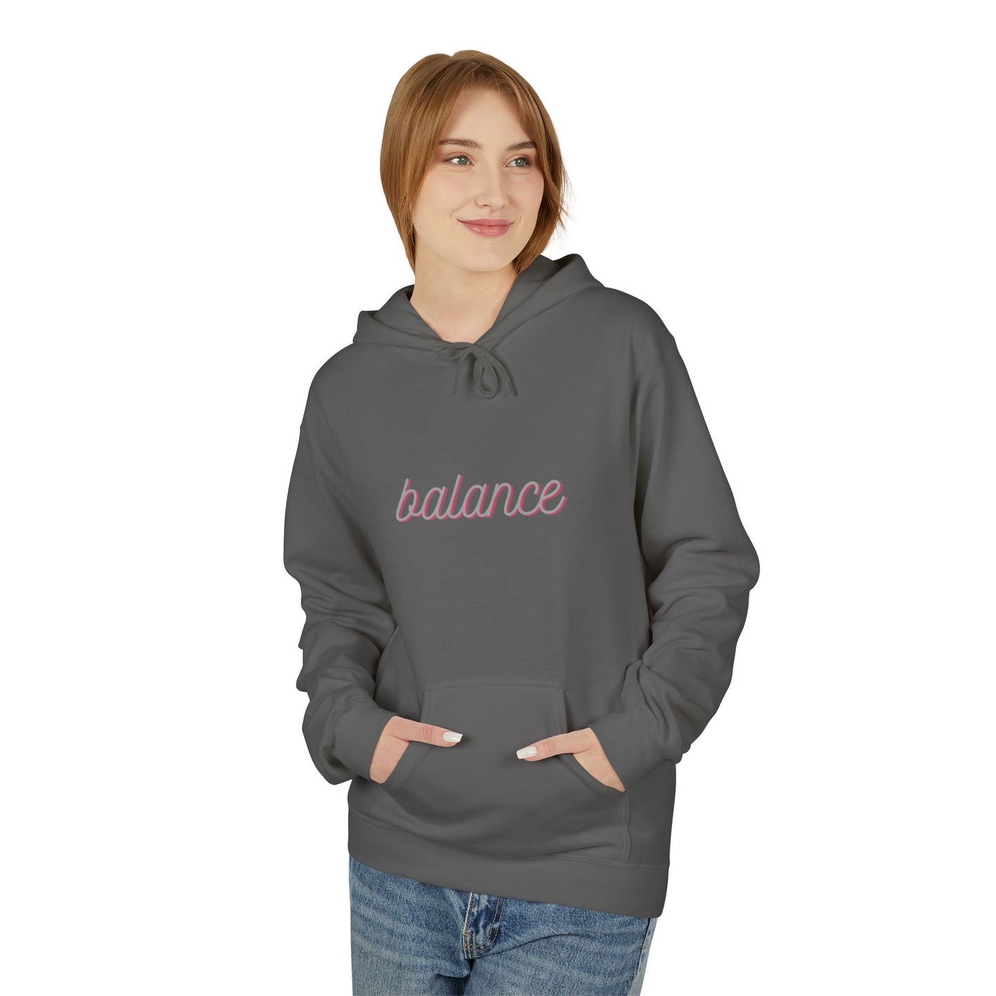 Balance Script Hoodie Typography Pullover