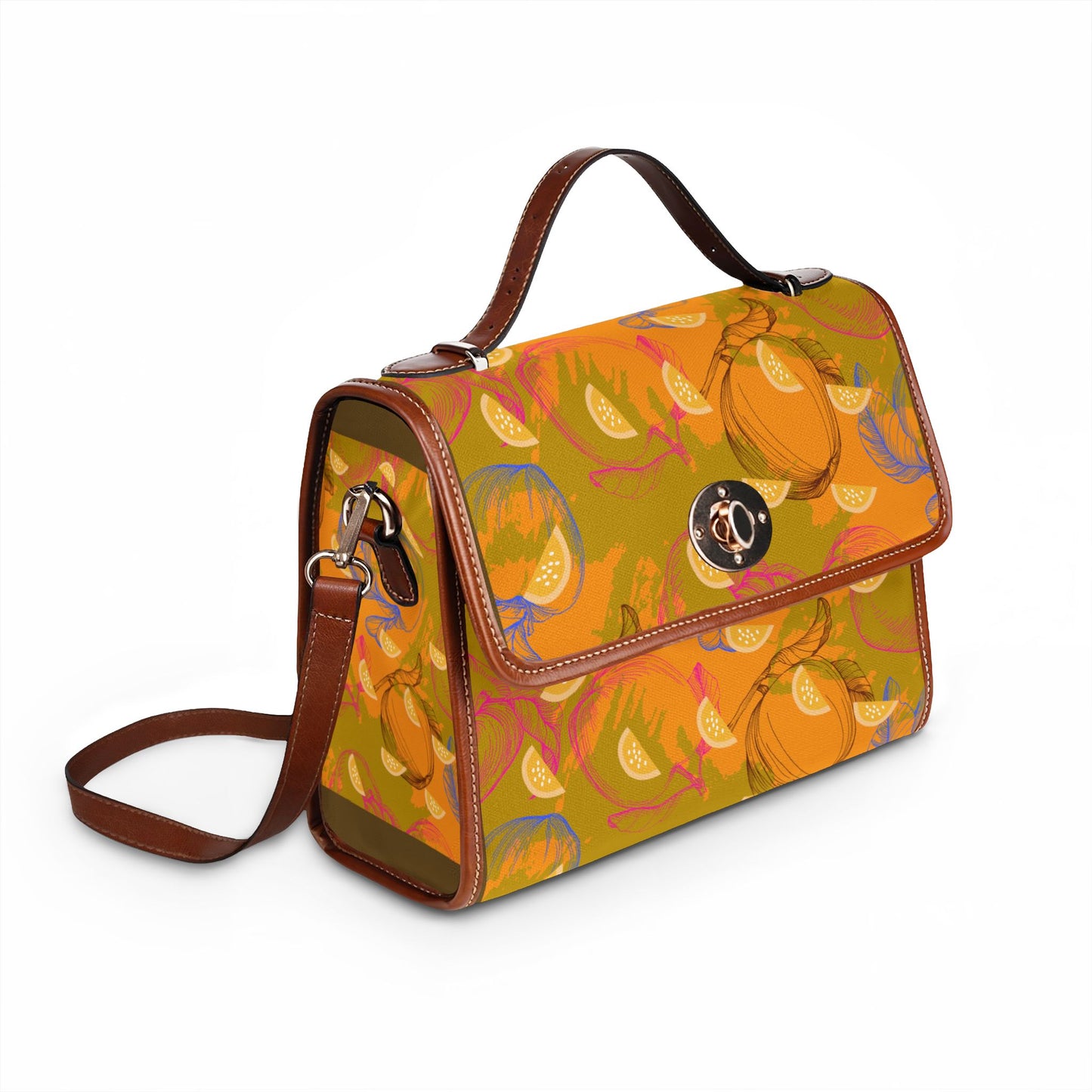 Retro Citrus Pattern Waterproof Tote Bag