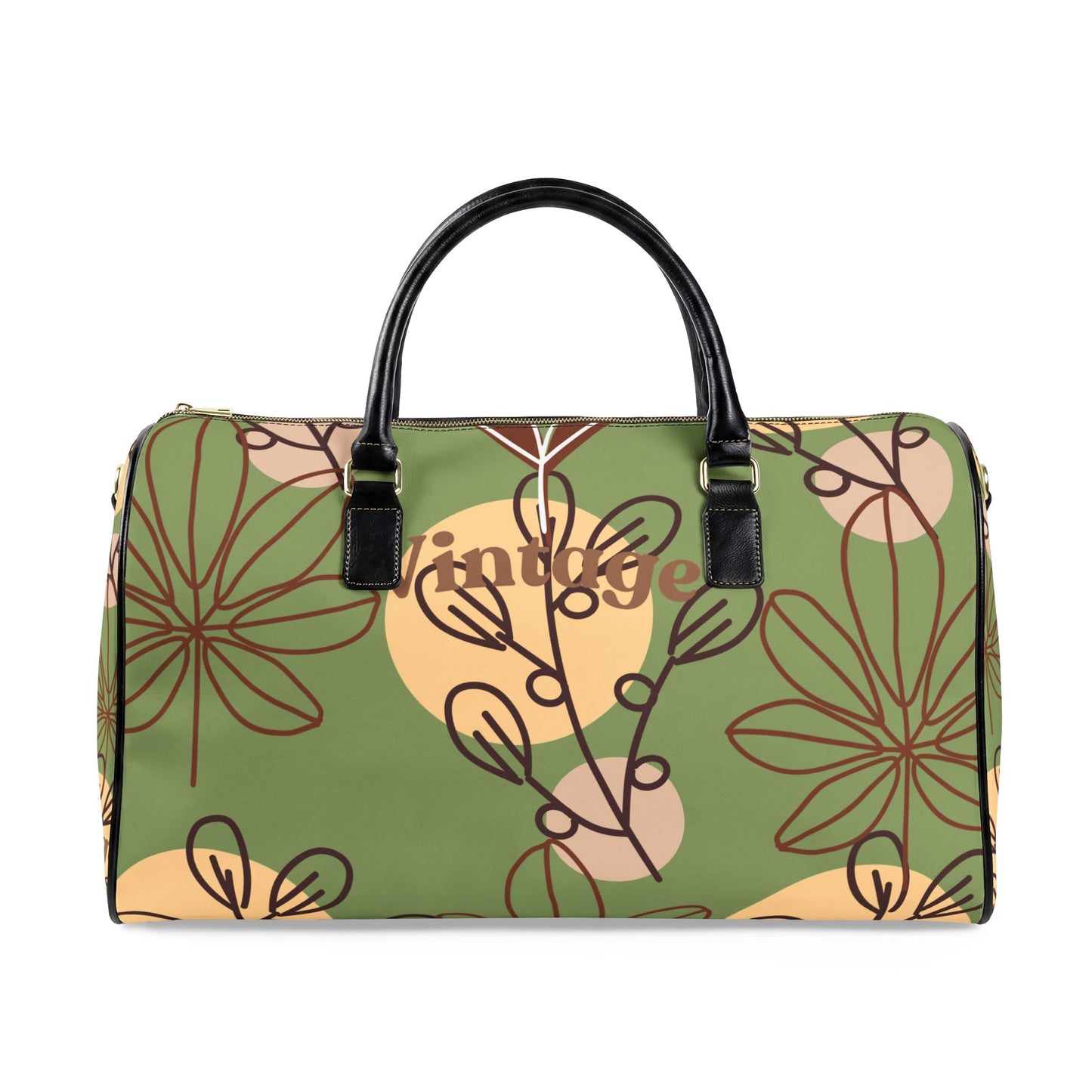 Olive Green Weekender Duffle Leather Travel Bag