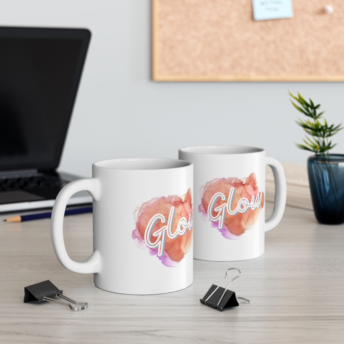 Glow Watercolor Inspirational Floral Ceramic Coffee Cup (11oz/15oz)