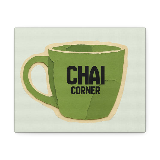 Chai Corner Canvas Art Green Wall Decor