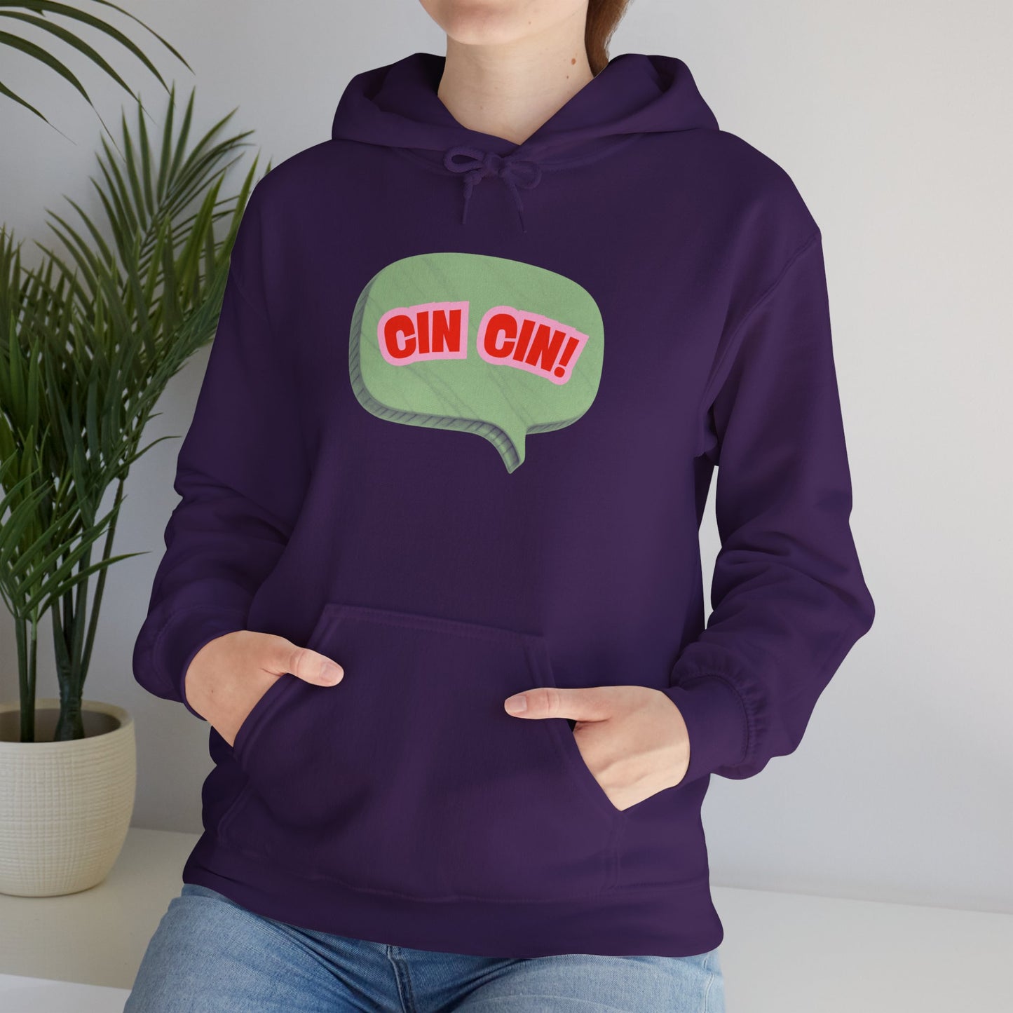 Cin Cin! Speech Bubble Hoodie Italian Cheers Graphic Sweatshirt