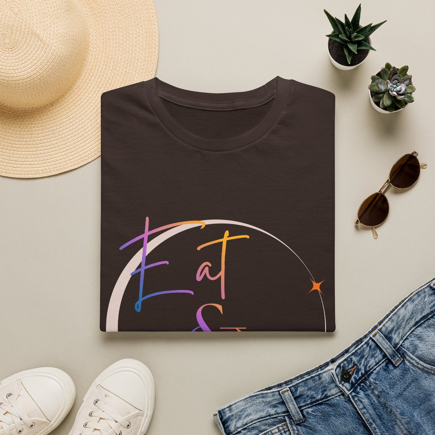 Eat & Shine Pastel Sunrise Inspirational T-Shirt