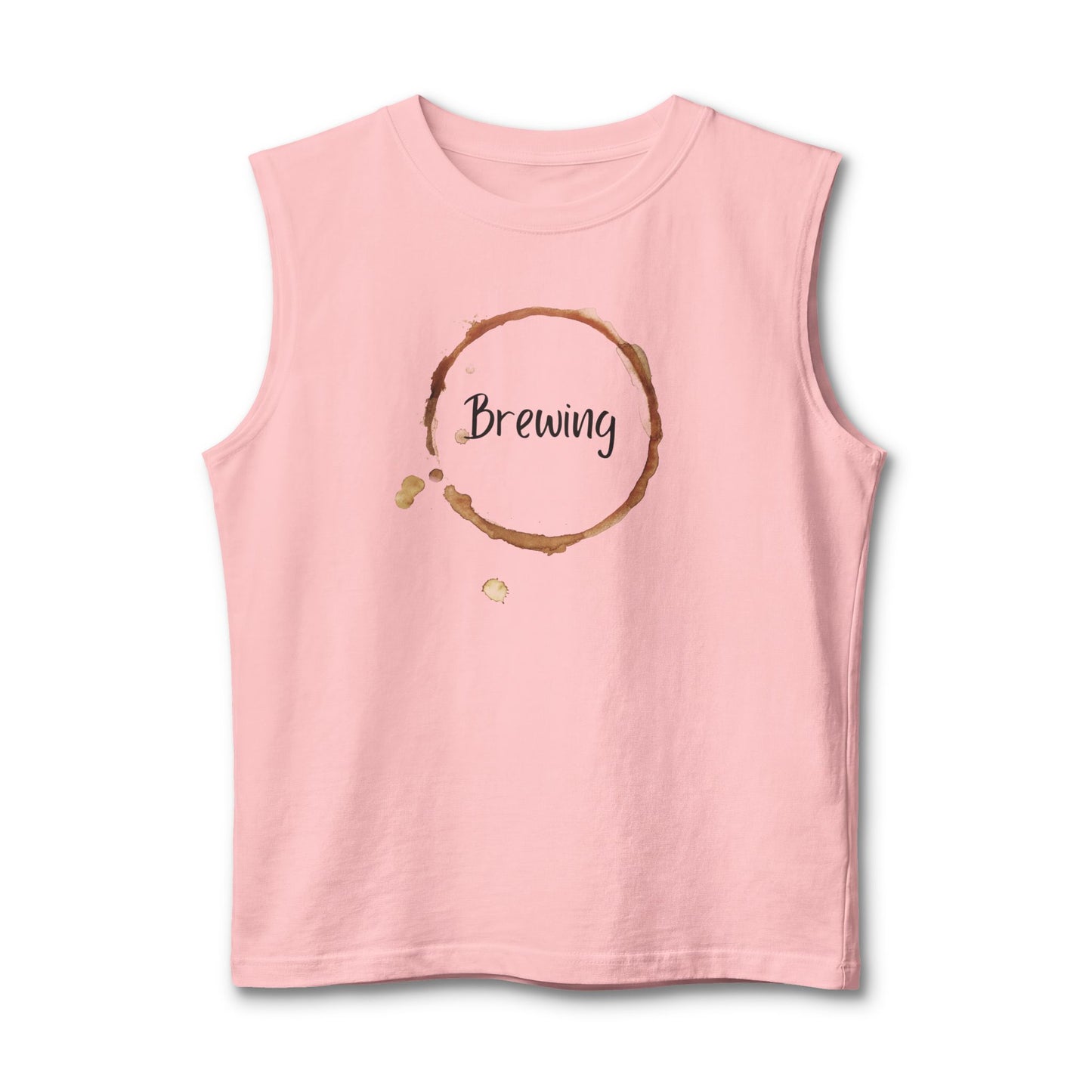 Brewing Coffee Ring Muscle Tank Coffee Lover Tee