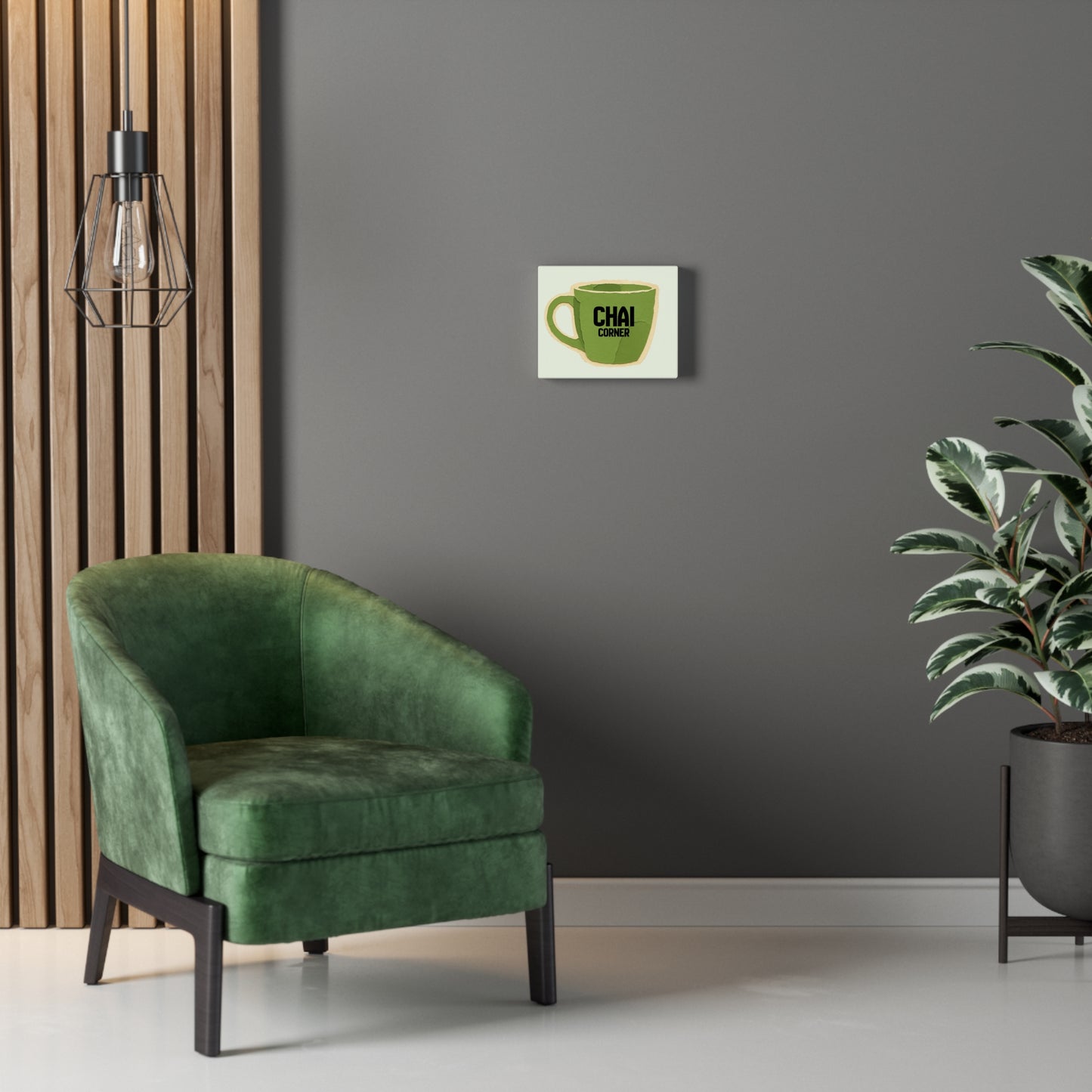 Chai Corner Canvas Art Green Wall Decor