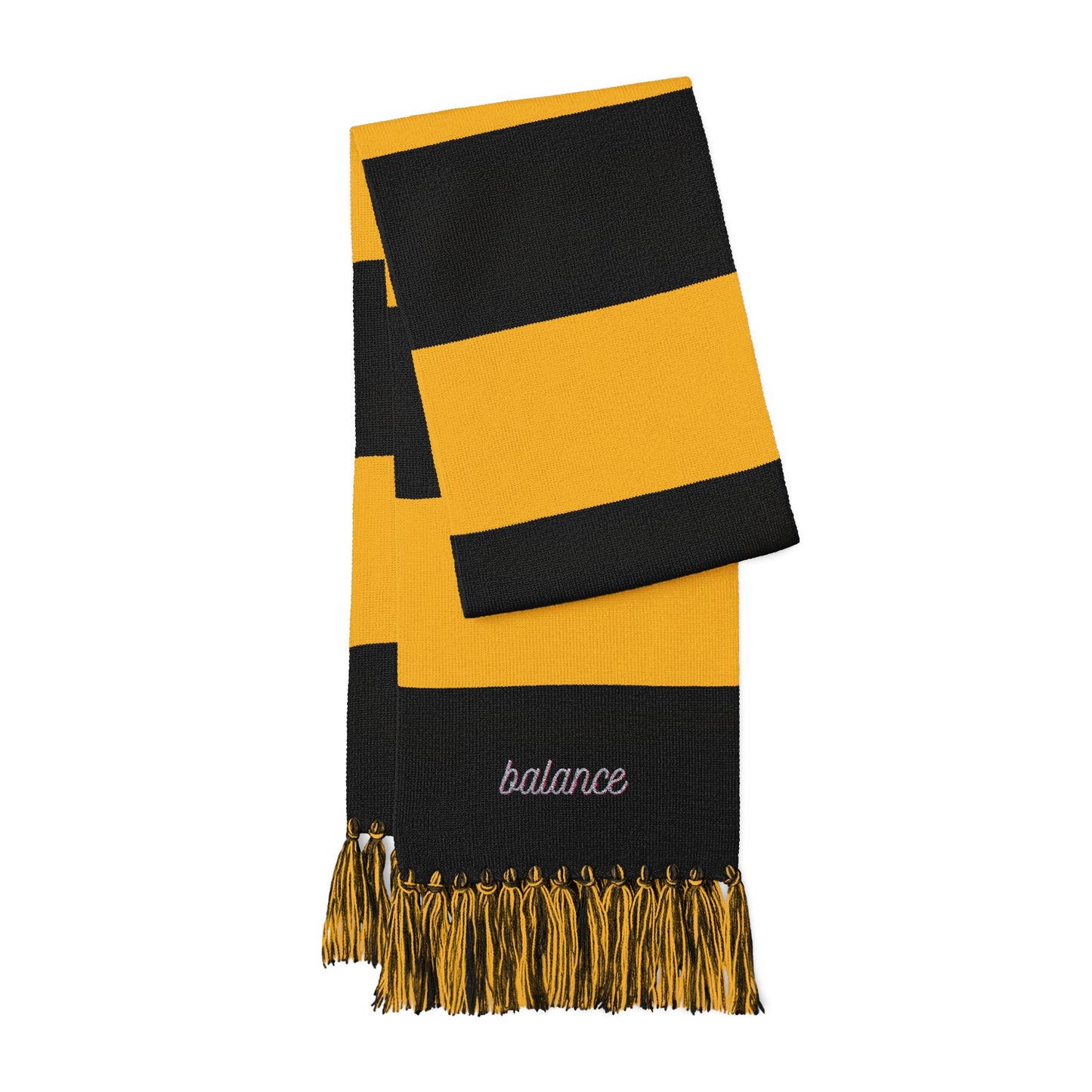 Balance Embroidered Striped Scarf