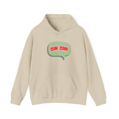 Cin Cin! Speech Bubble Hoodie Italian Cheers Graphic Sweatshirt