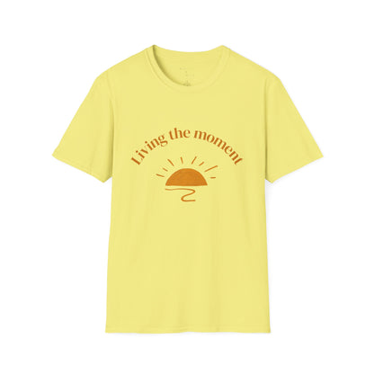Living the Moment T-Shirt — Sun on the back, Beach Relaxed Tee