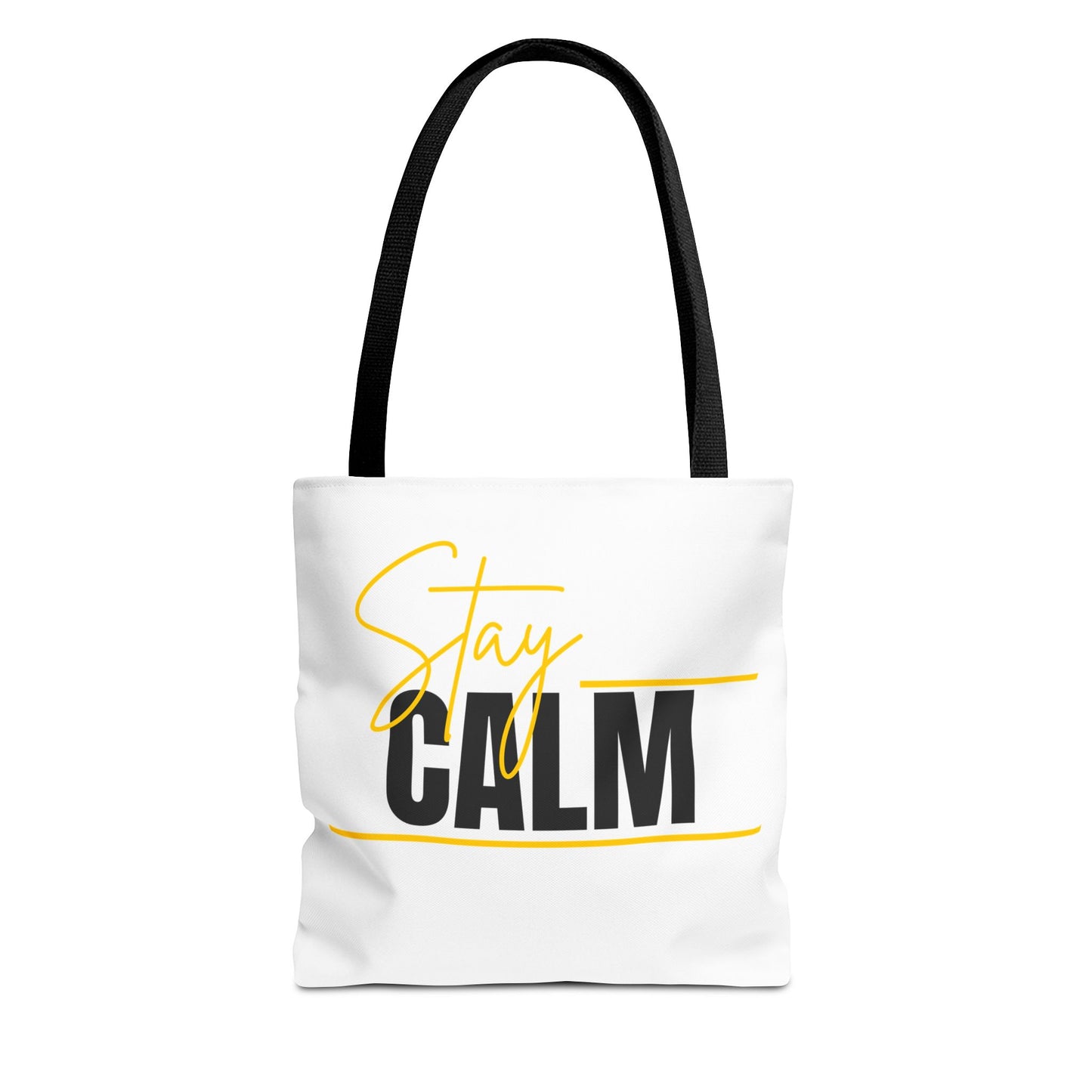 Stay Calm Tote Bag Motivational Printed Canvas Tote