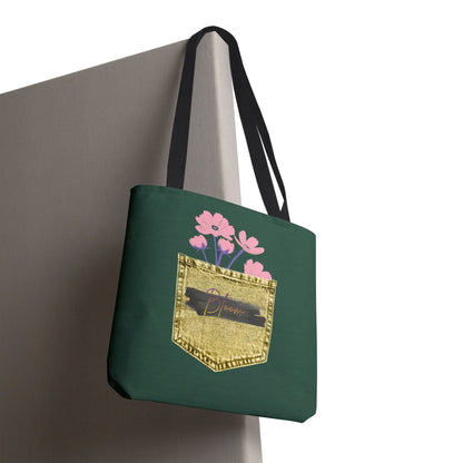 Floral Pocket Design Tote Bag