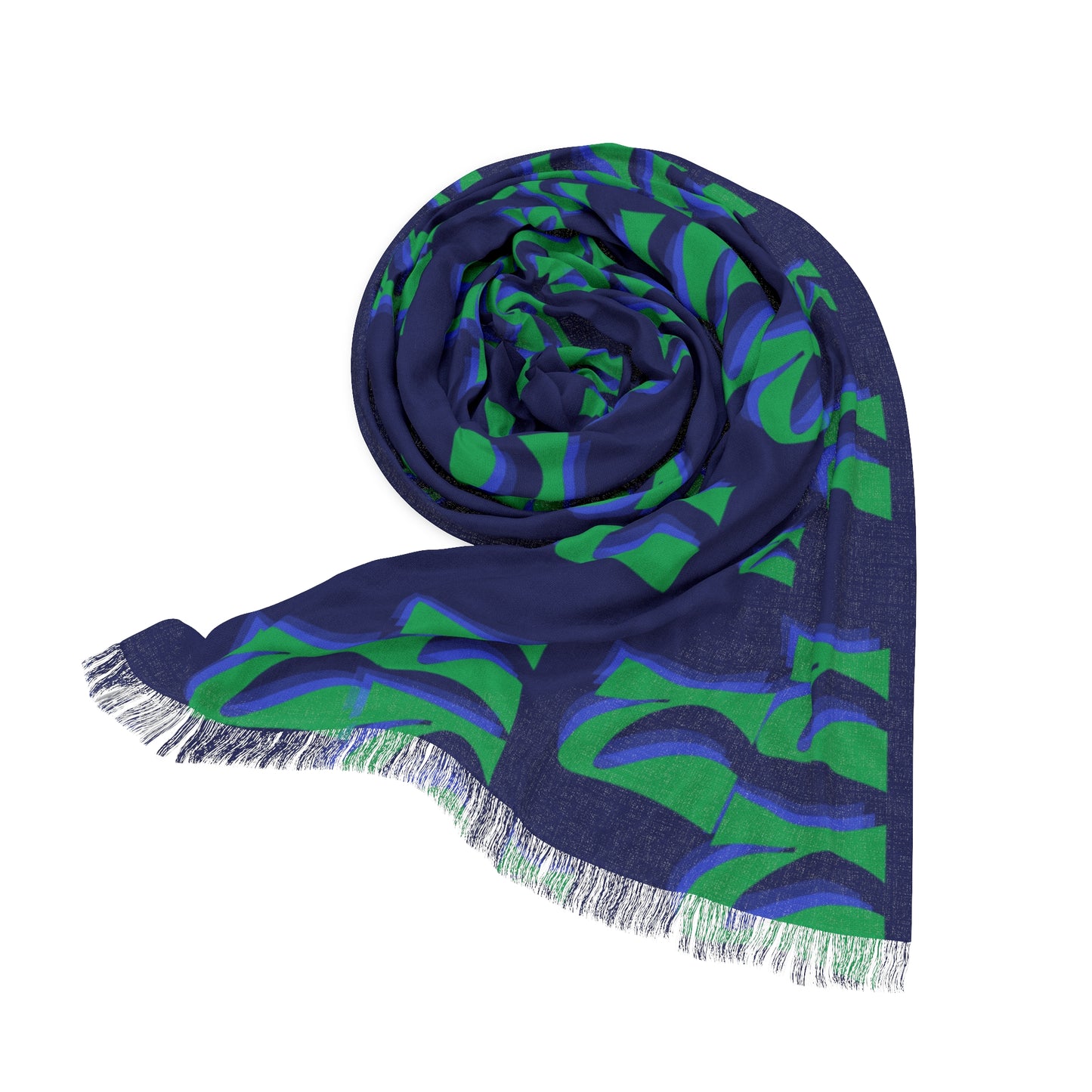 Blue & Teal Lightweight Flame Pattern Scarf