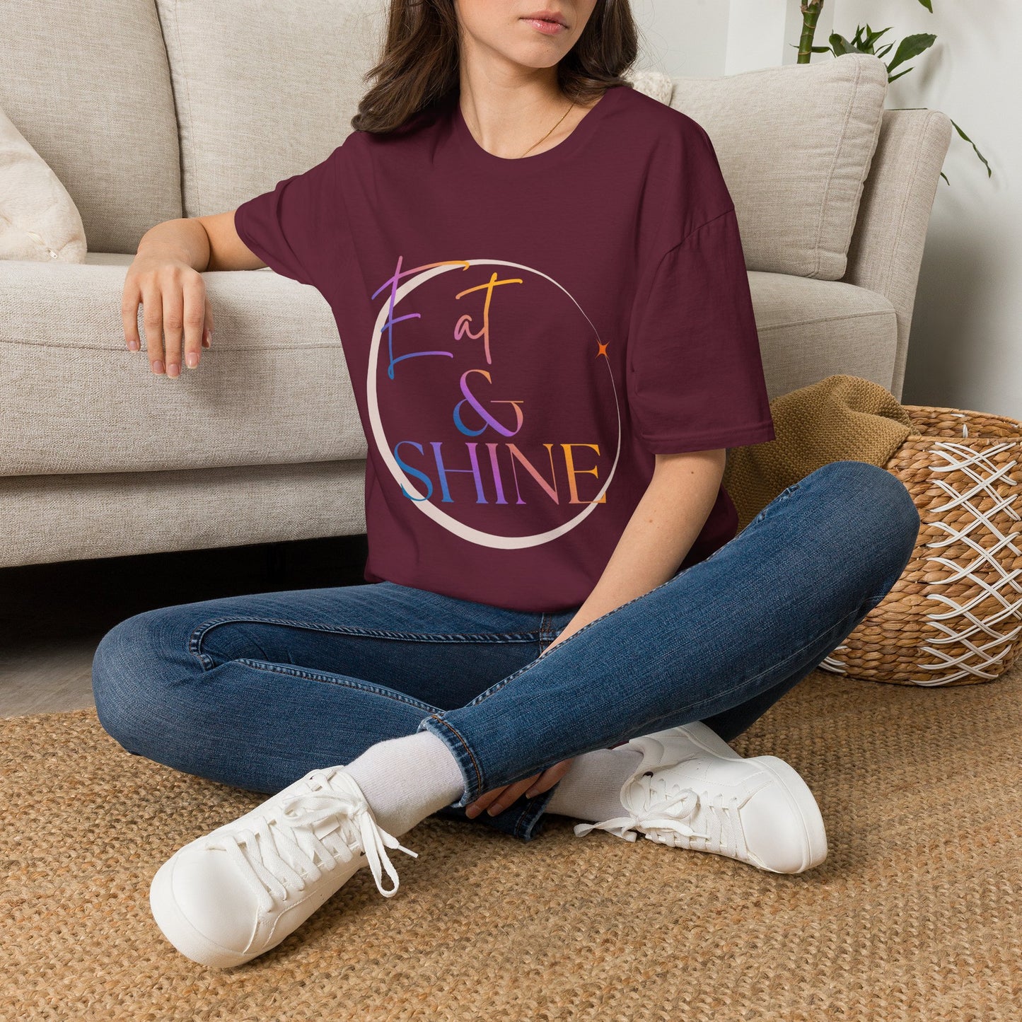 Eat & Shine Pastel Sunrise Inspirational T-Shirt