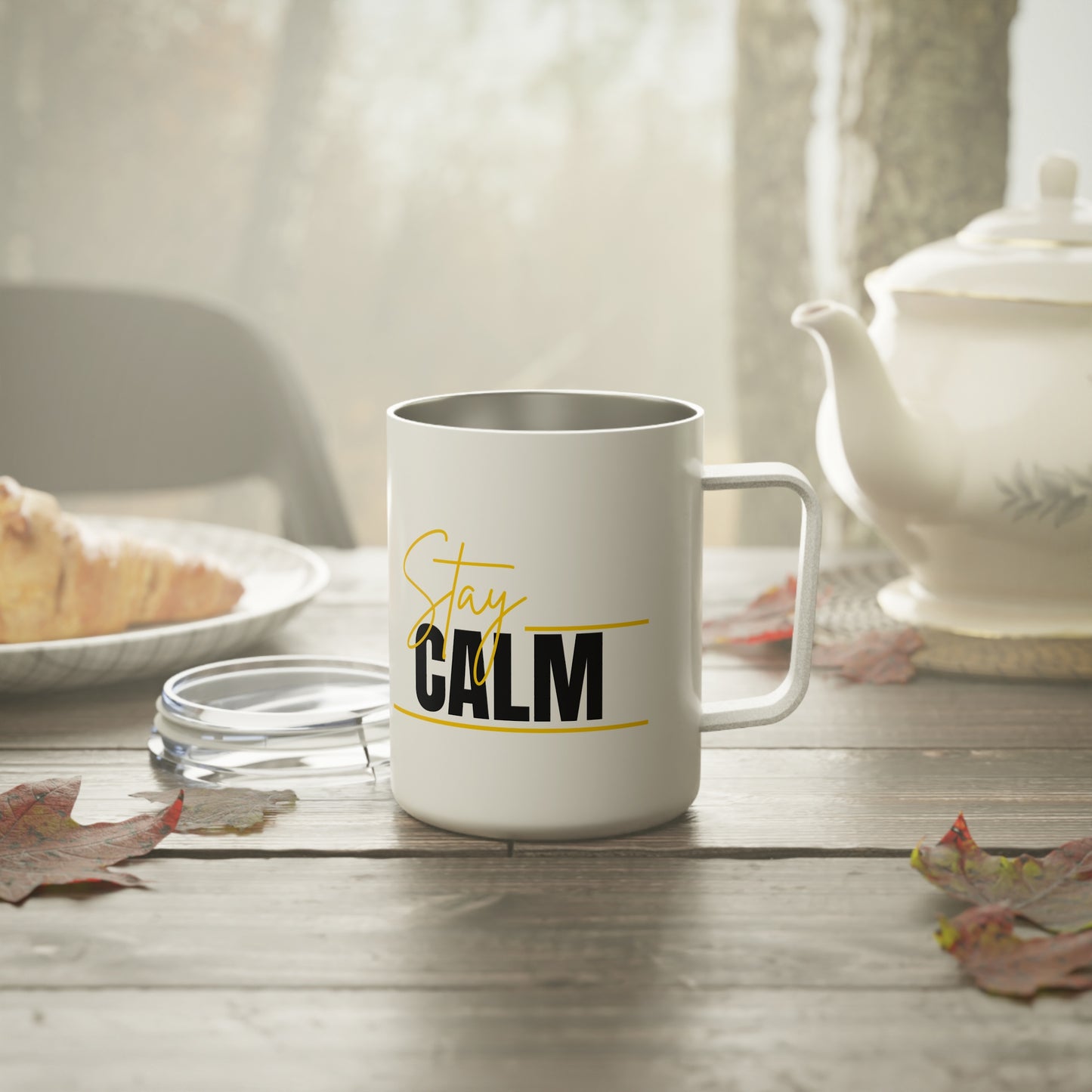 Stay Calm Travel Tumbler with Lid - Insulated Coffee Mug (10 oz.)
