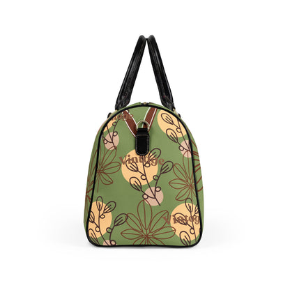 Olive Green Weekender Duffle Leather Travel Bag