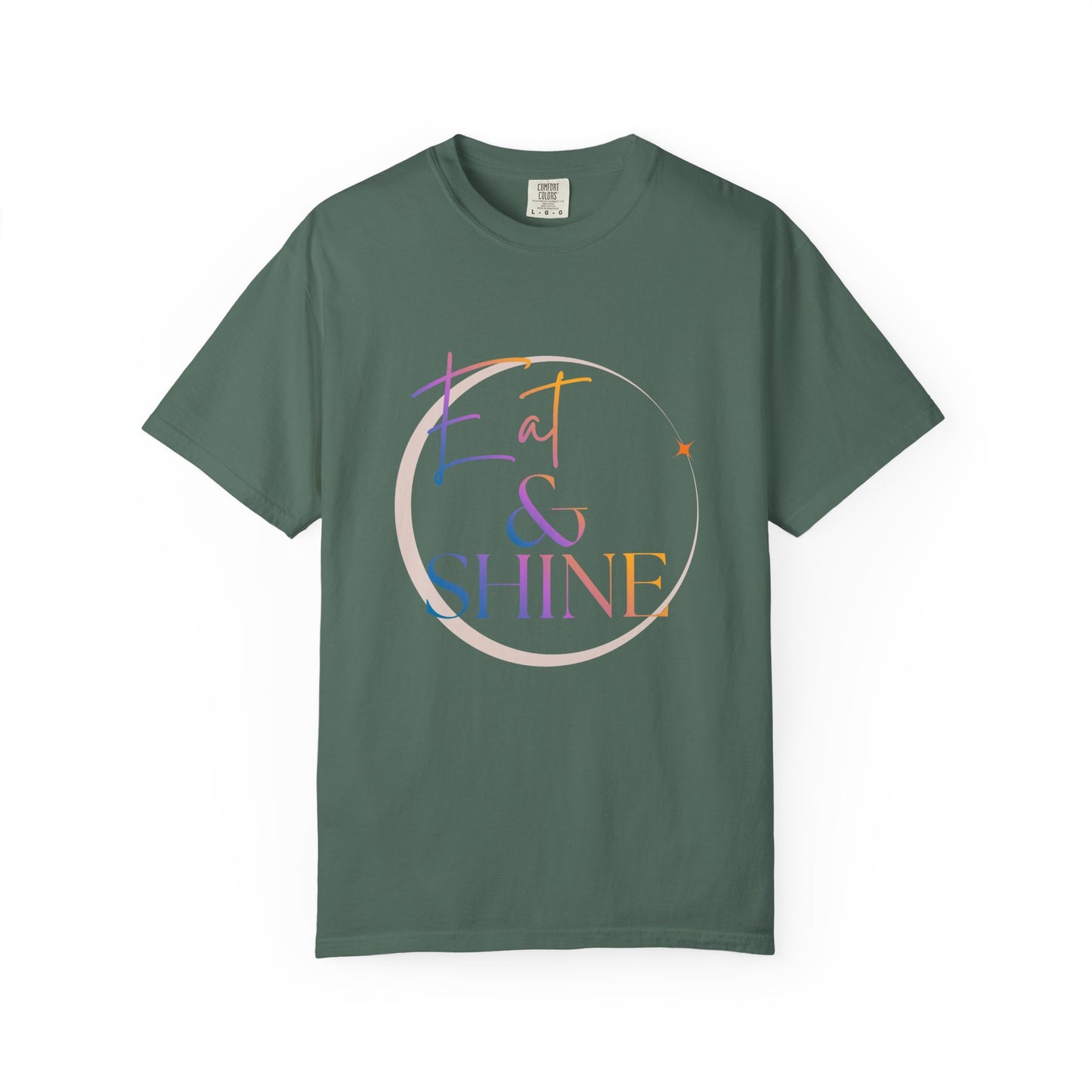 Eat & Shine T-Shirt — Minimal Gold Script Graphic Tee