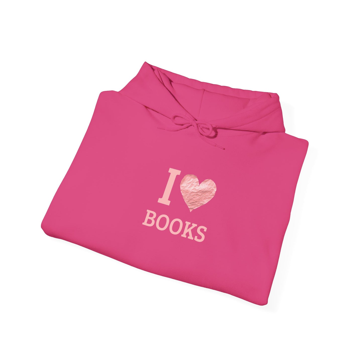 I  Love Books Hoodie — Pink Heart Book Lover Pullover