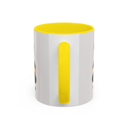 Accent Coffee Mug — 'Start Strong' Motivational Character Coffee Mug