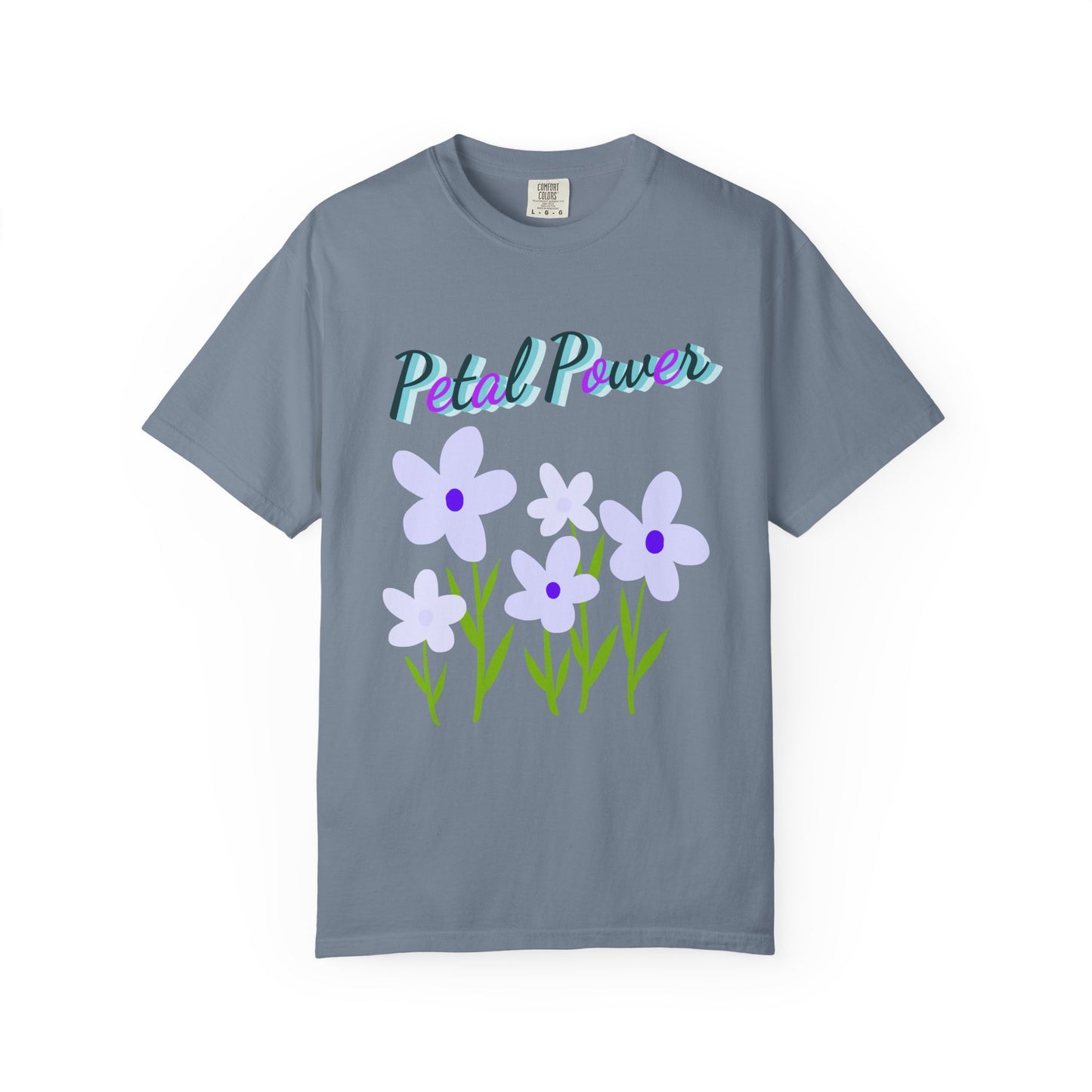 Petal Power T-Shirt — Floral Graphic Tee with Purple Flowers