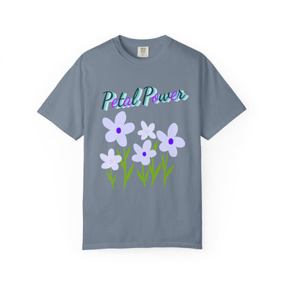 Petal Power T-Shirt — Floral Graphic Tee with Purple Flowers