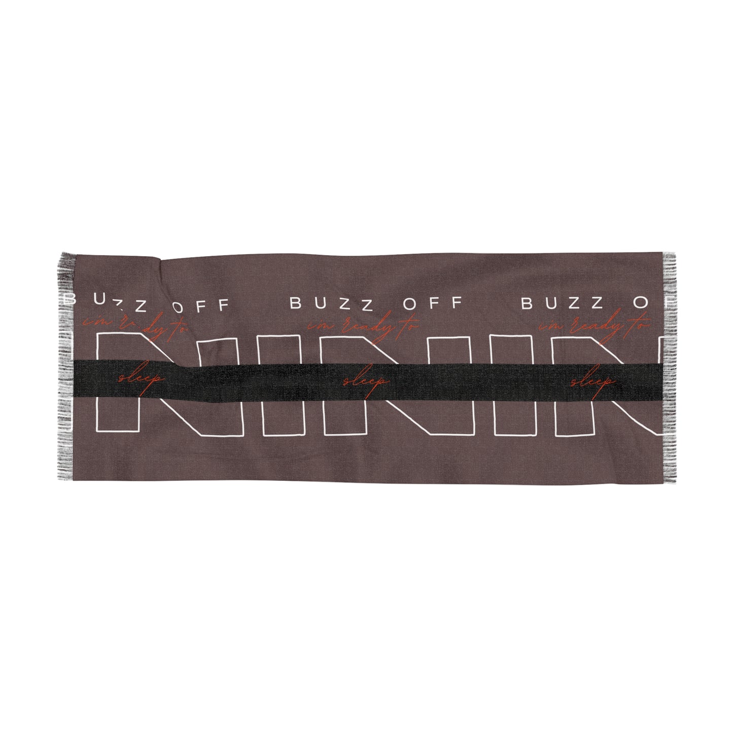Buzz Off Knit Lightweight Graphic Fringe Scarf