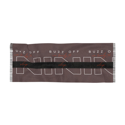 Buzz Off Knit Lightweight Graphic Fringe Scarf