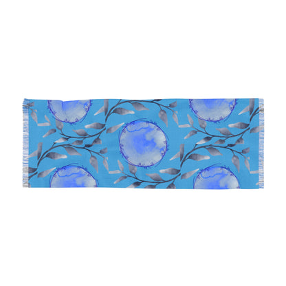 Blue Floral Lightweight Spring/Summer Wrap Scarf