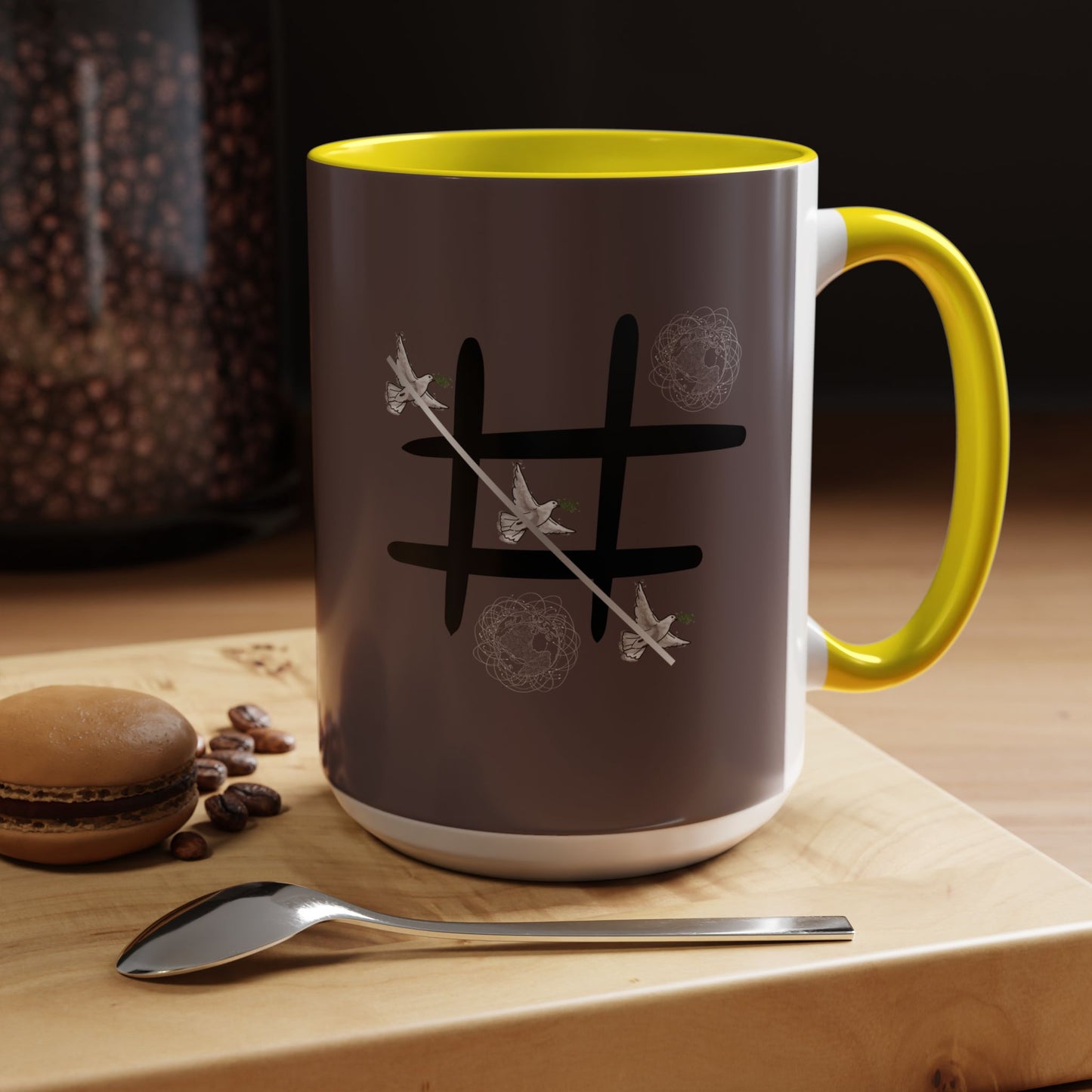 Peace Wins Ceramic Coffee Cup Peace/War design (11/15oz)