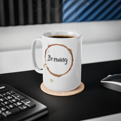 Brewing Coffee Ring Mug - Ceramic (11oz & 15oz)