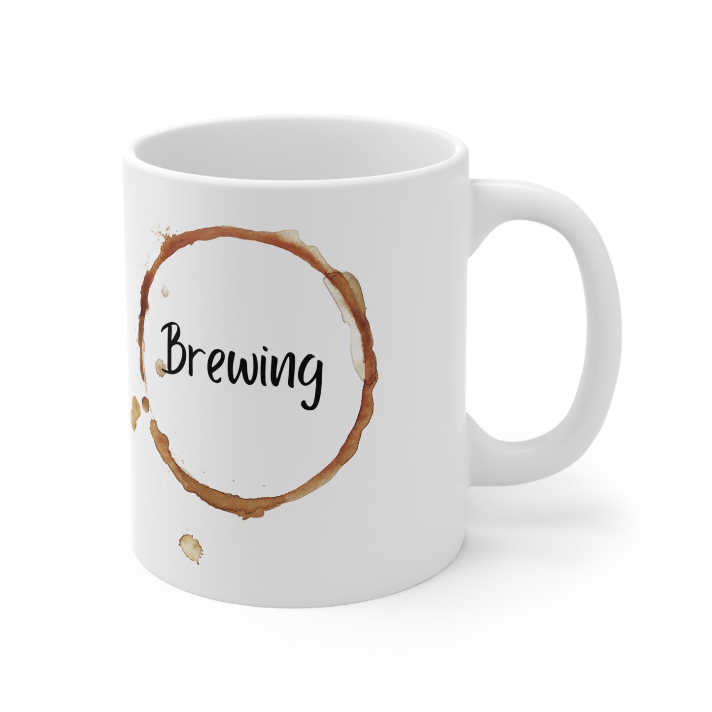 Brewing Coffee Ring Mug - Ceramic (11oz & 15oz)