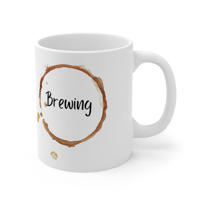 Brewing Coffee Ring Mug - Ceramic (11oz & 15oz)