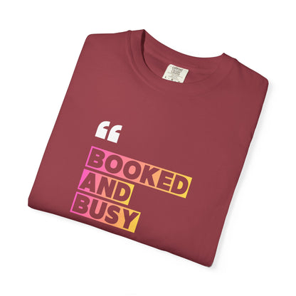 Booked and Busy Graphic Cotton Tee for Book Lovers