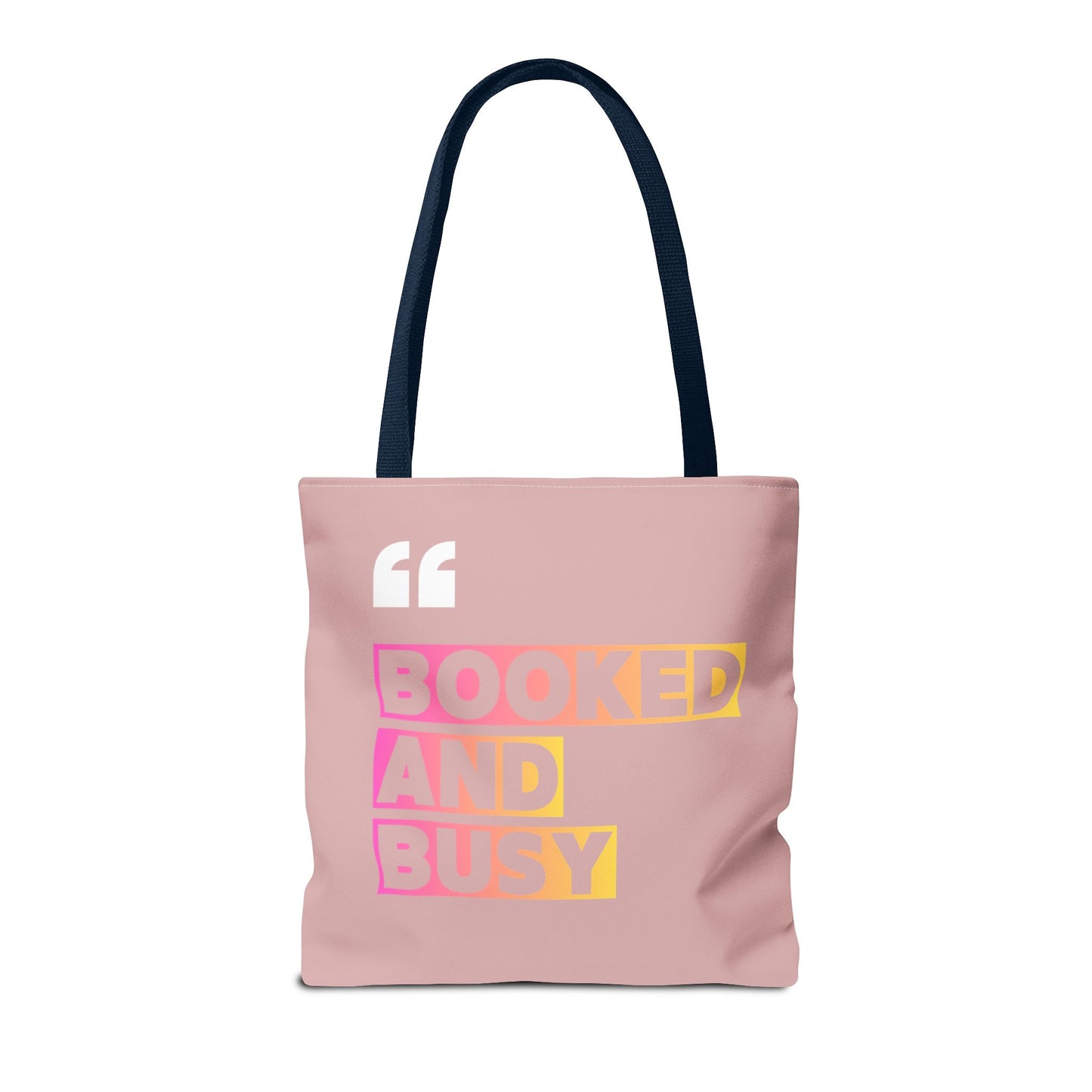 Booked and Busy Pink Tote Bag Cute Quote Book Lover Carryall