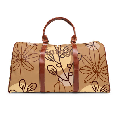 Waterproof Travel Bag – Brown Retro Bloom Duffle